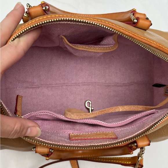 Dooney & Bourke leather barrel satchel in camel - Picture 15 of 15